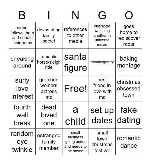 bad christmas movie bingo time Bingo Card
