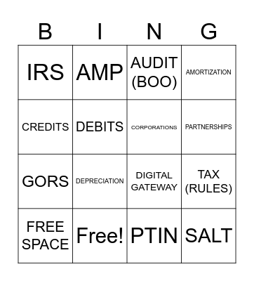 TAX BINGO Card