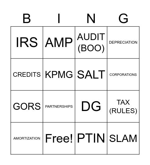 BINGO Card