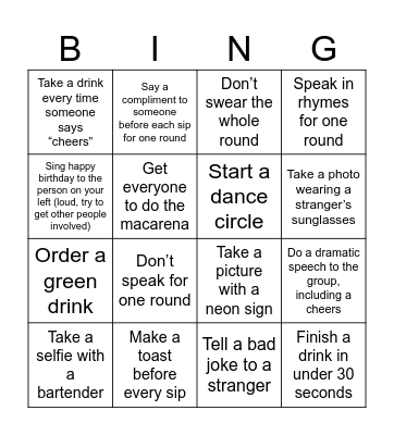 EOY Celebrations Bingo Card