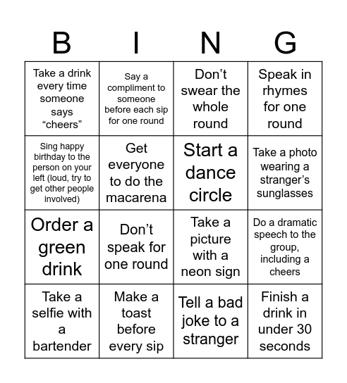 EOY Celebrations Bingo Card