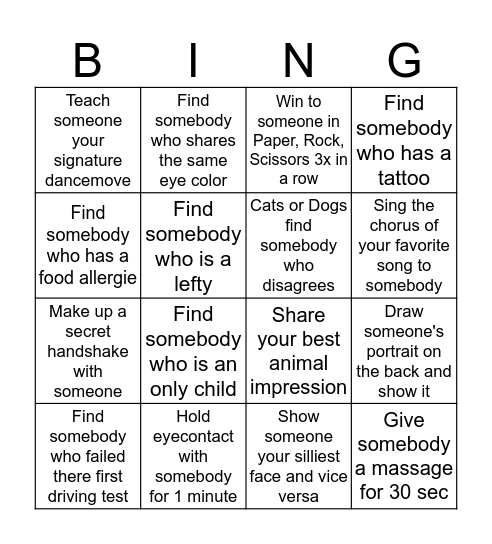 Human Bingo Card