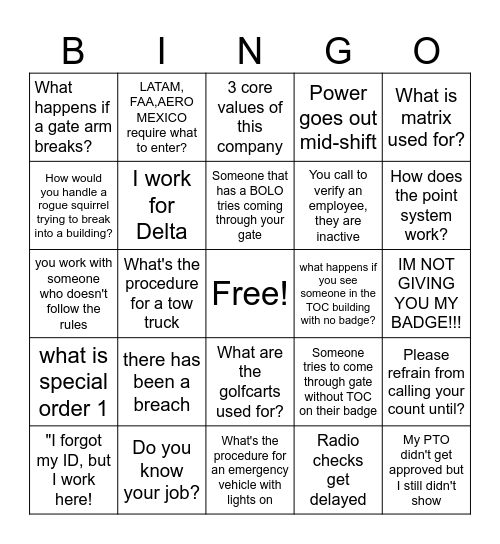 UNIFI BINGO Card