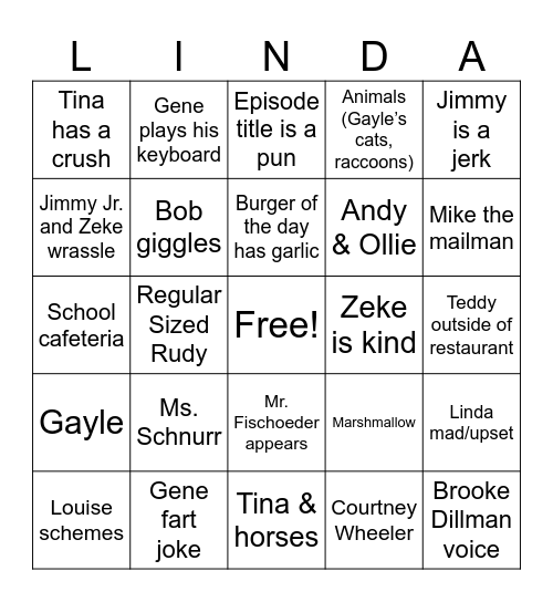 Bob’s Bingos Bingo Card