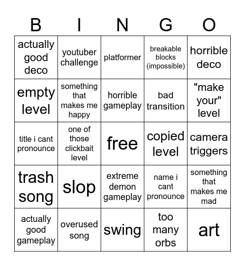 recent tab bingo Card