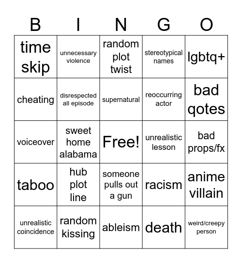 Tomorrow's Teachings Bingo Card