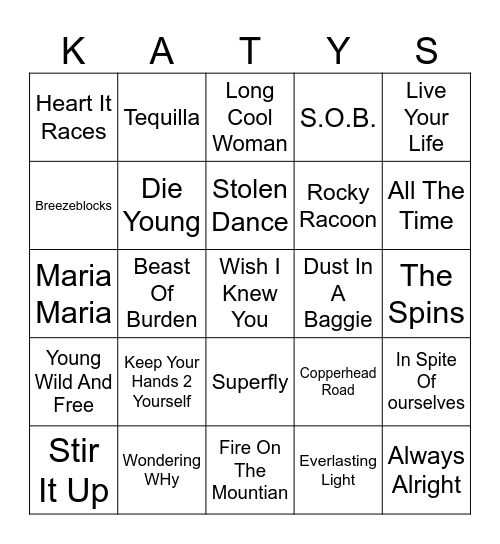 TIA TEQUILA BINGO! Bingo Card