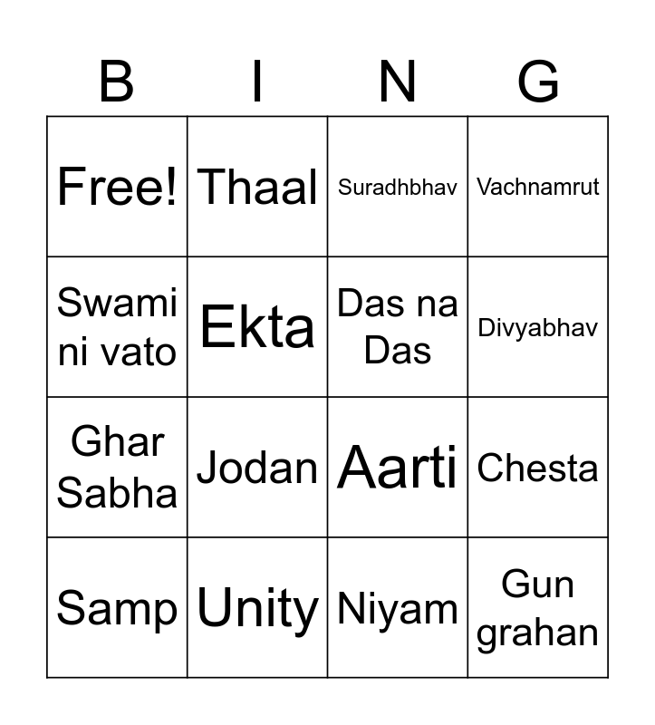 Bingo Card