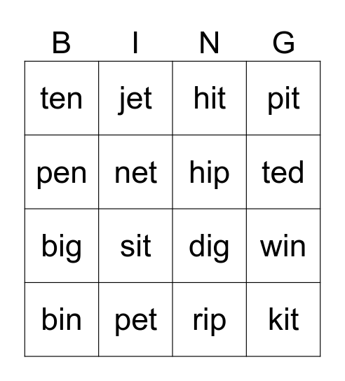 Cve e i Bingo Card