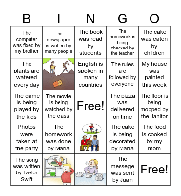 Passive voice Bingo Card