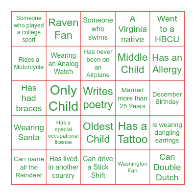 More Than Friends Christmas Bingo Card