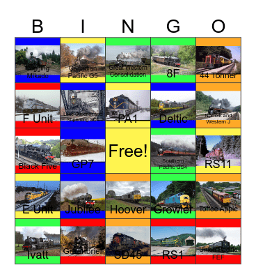 Railroads I would like to find a Volunteer Site one day Bingo Card