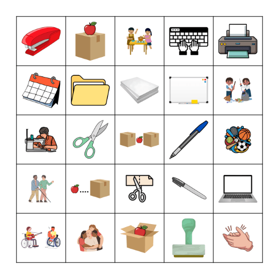 Placement, Actions, Office Bingo Card