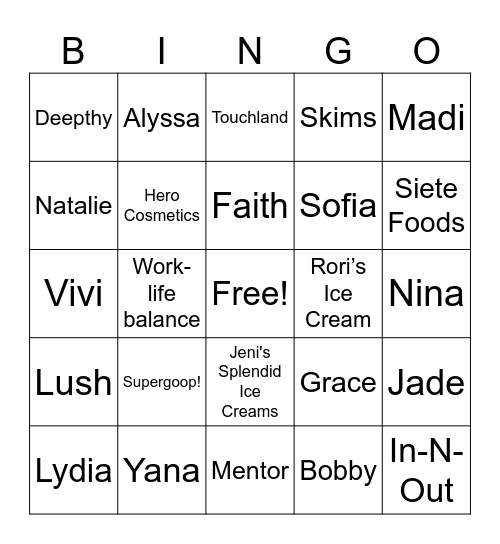 WIBingo Card