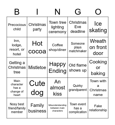 Christmas Movie Bingo Card