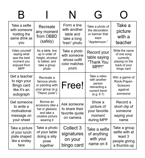 APPTERNOON 24/25 BINGO Card