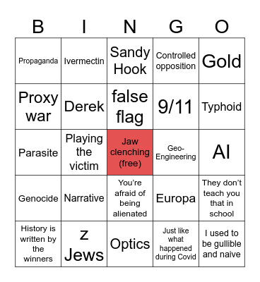 Uncle Mike Bingo Card