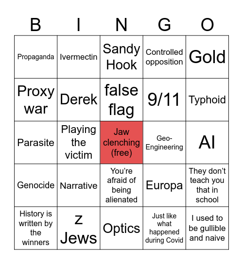 Uncle Mike Bingo Card