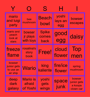 galaxy movie Bingo Card