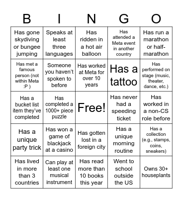Offsite Bingo Card