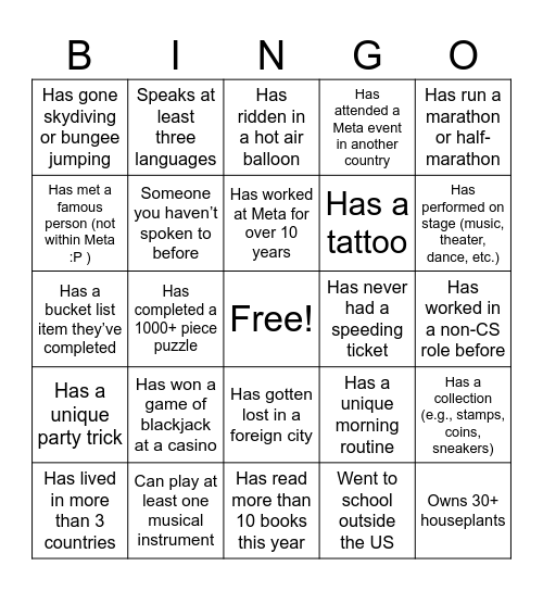 Offsite Bingo Card