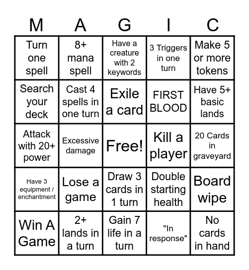 MTG Bingo Card