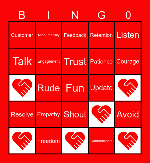 Red HEART Week Bingo Card