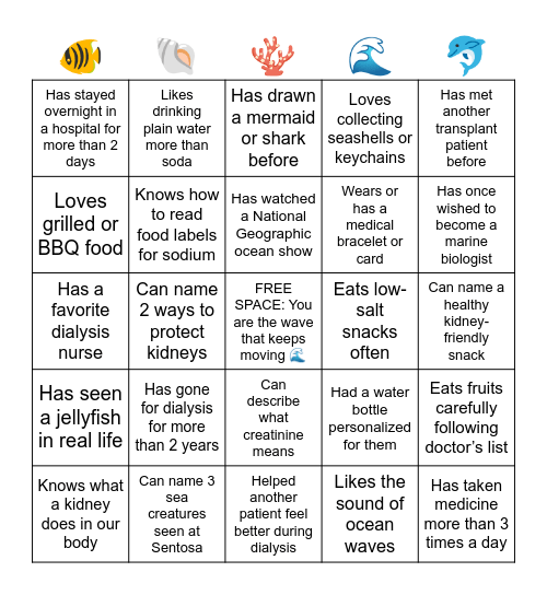 🌊 OCEAN OF CARE BINGO Card