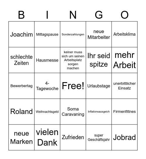 SOMA Bingo Card