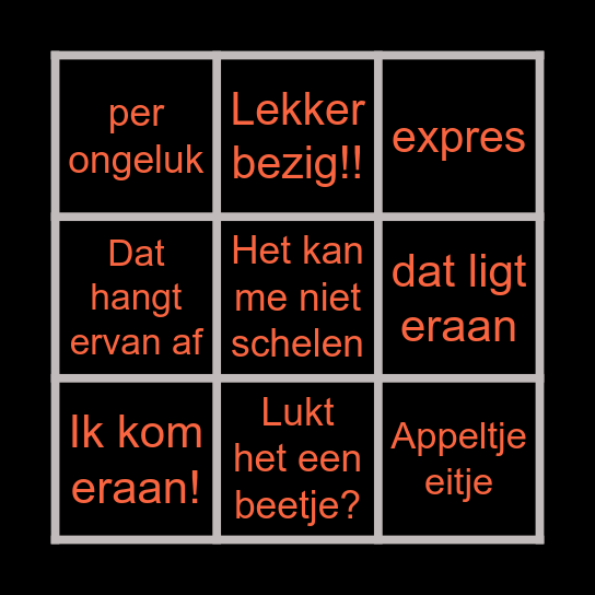 betterdutch Woord Bingo Card