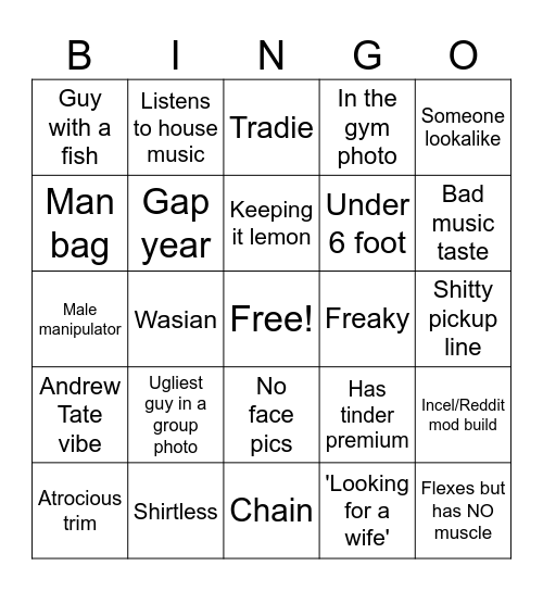TINDER BINGO Card