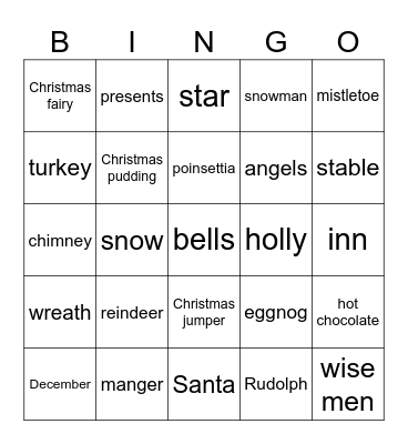 Christmas Bingo Card