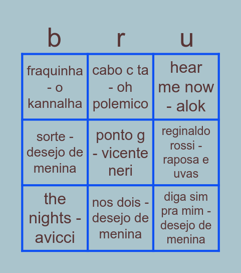 Bruno`s Mac Mini Bingo Card