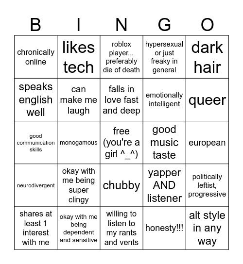 are you martha's type? Bingo Card