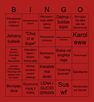 Szkolne bingo Card