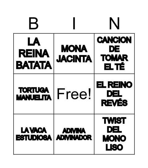 María Elena Walsh Bingo Card