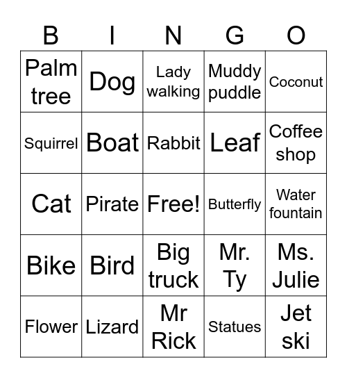 Lavy’s walk Bingo Card