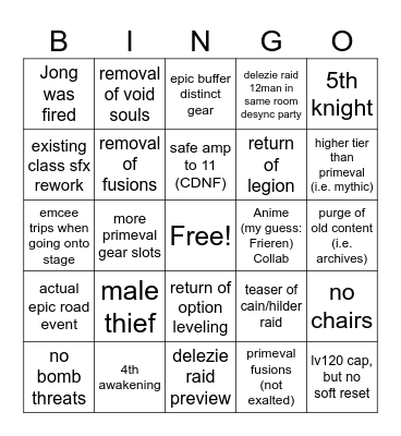 DNF Winter Fest 2025 Bingo Card