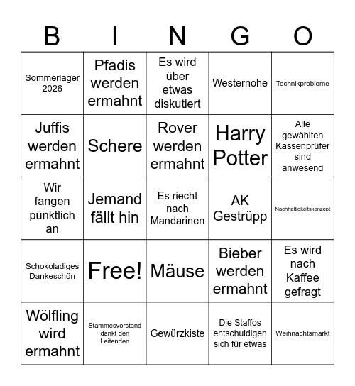 Rover Bingo Card