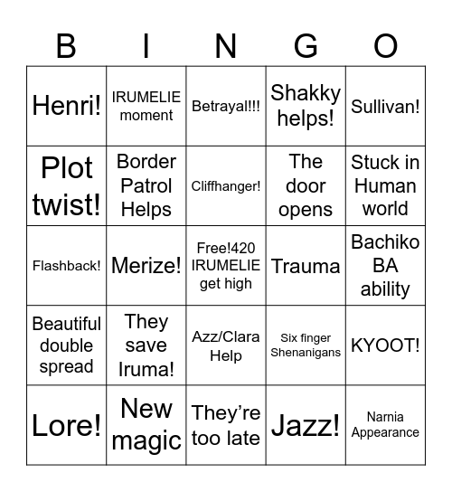 Rescue Bingo! Bingo Card