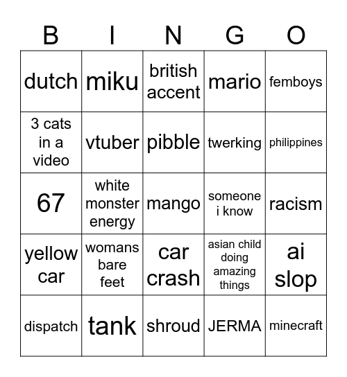 INSTAGRAM BEFORE DISPATCH Bingo Card