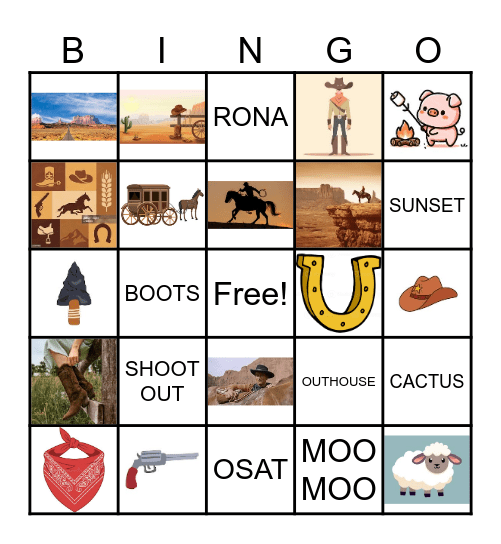 WILD WILD WEST ADP Bingo Card
