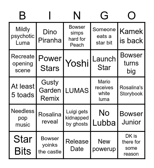 Galaxy Trailer Bingoooo Bingo Card