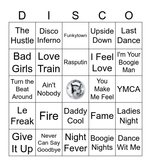 Tango DISCO ANTHEMS Bingo Card