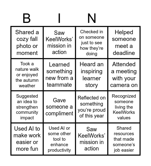 Gratitude Bingo! 😇 Bingo Card