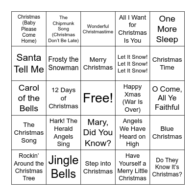 Christmas Bingo Card