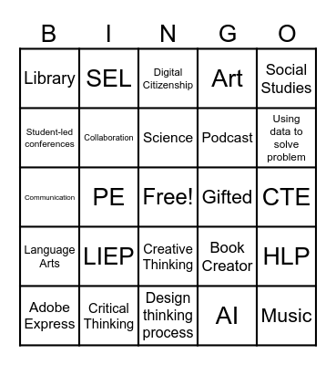 You Down with HLP? Bingo Card
