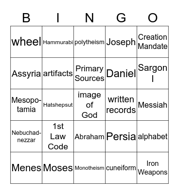 UnReview Bingo Card