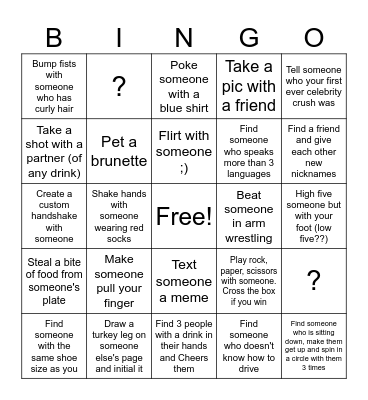 Friendsgiving Bingo Card