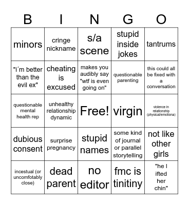 Colleen Hoover Book Bingo Card